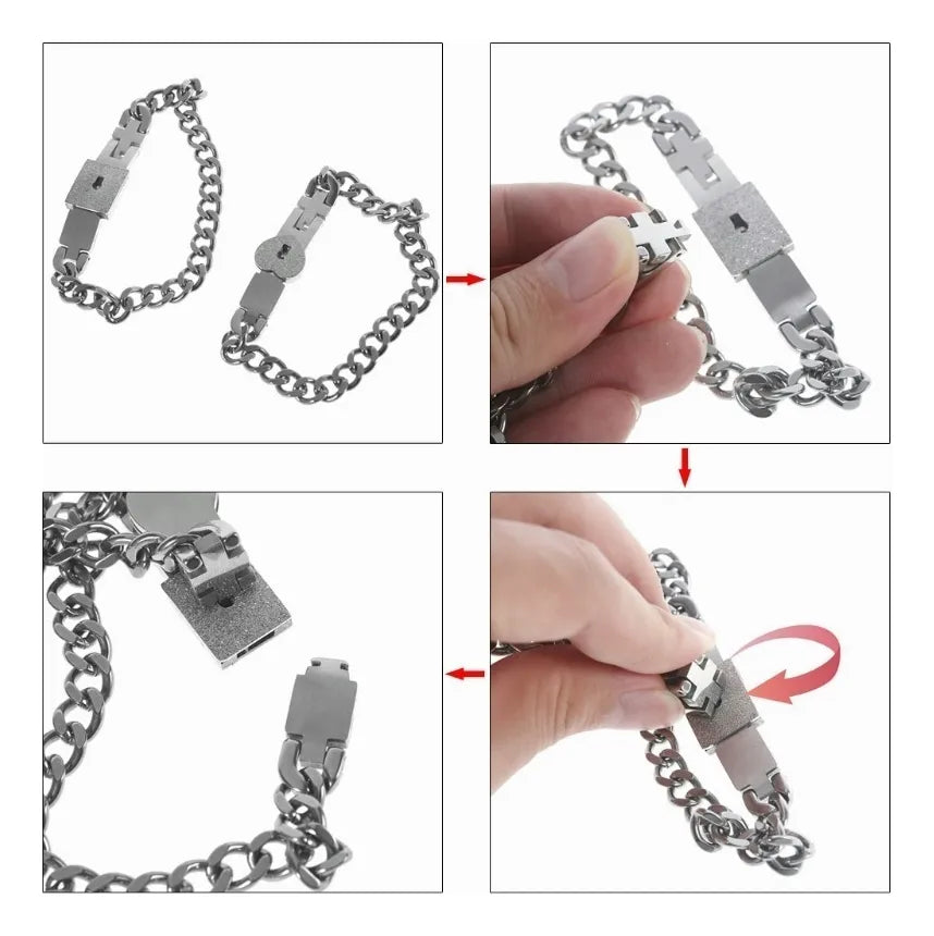 2 Pulseras de Candado para Parejas + CAJA REGALO