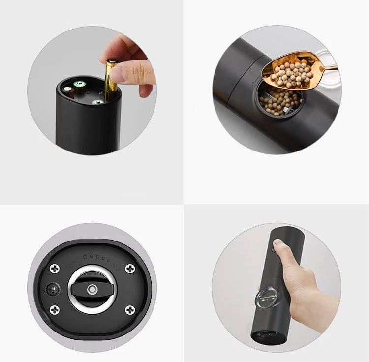 Molinillo Automático Recargable de Sal y Pimienta